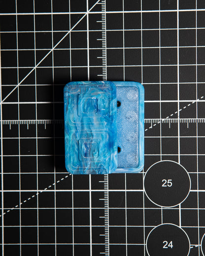 Echo Tile Fidget Slider - Maker's Choice, Dank Blanks Blue Swirl Resin