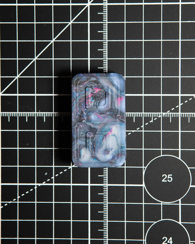 Echo Tile Fidget Slider - Maker's Choice, Dank Blanks Dark Purple & Blue Swirl Resin