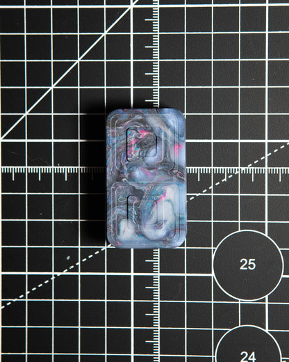 Echo Tile Fidget Slider - Maker's Choice, Dank Blanks Dark Purple & Blue Swirl Resin