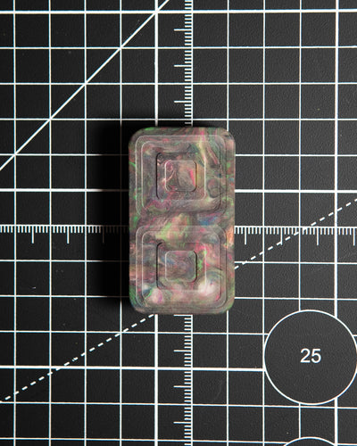 Echo Tile Fidget Slider - Maker's Choice, Dank Blanks Dark Multi-Color Swirl Resin