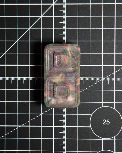 Echo Tile Fidget Slider - Maker's Choice, Dank Blanks Dark Multi-Color Swirl Resin