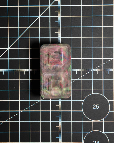 Echo Tile Fidget Slider - Maker's Choice, Dank Blanks Dark Multi-Color Swirl Resin