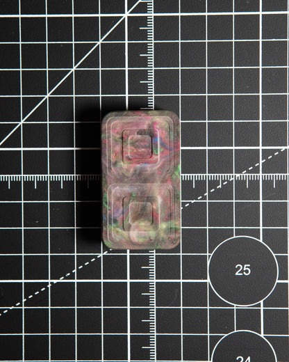 Echo Tile Fidget Slider - Maker's Choice, Dank Blanks Dark Multi-Color Swirl Resin