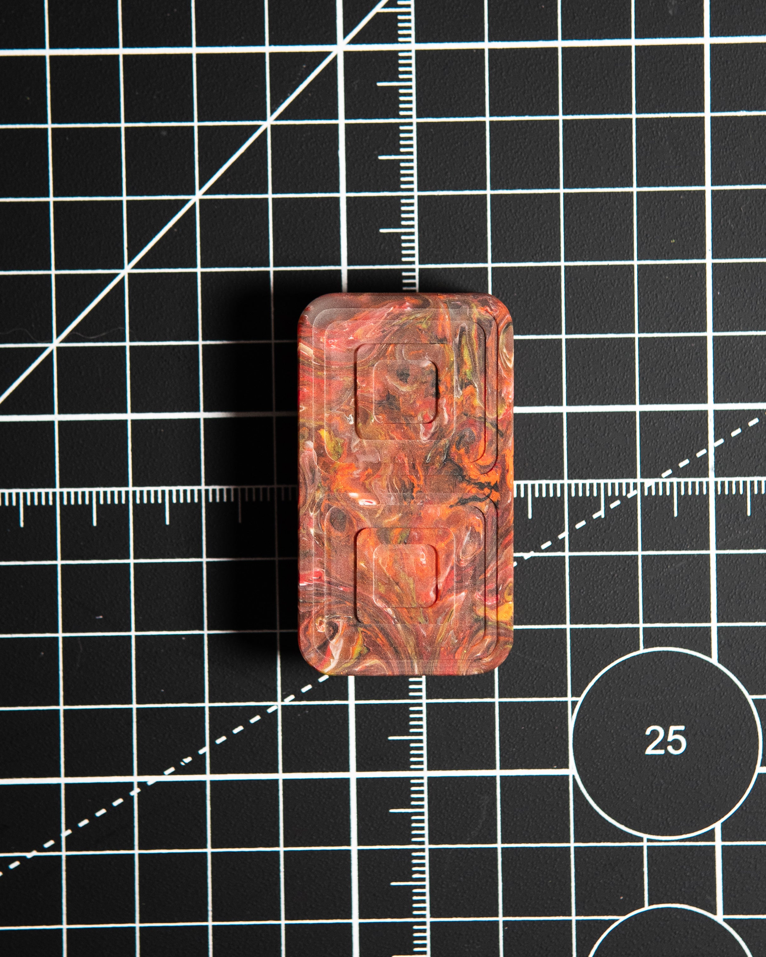 Echo Tile Fidget Slider - Maker's Choice, Dank Blanks Red Swirl Resin