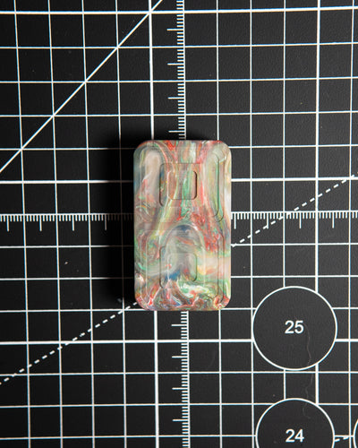 Echo Tile Fidget Slider - Maker's Choice, Dank Blanks Clear Multi-Color Swirl Resin #1