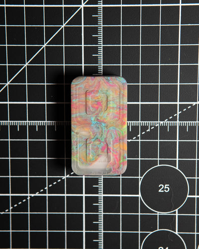 Echo Tile Fidget Slider - Maker's Choice, Dank Blanks Clear Multi-Color Swirl Resin #2