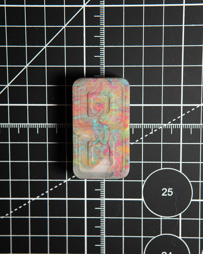Echo Tile Fidget Slider - Maker's Choice, Dank Blanks Clear Multi-Color Swirl Resin #2