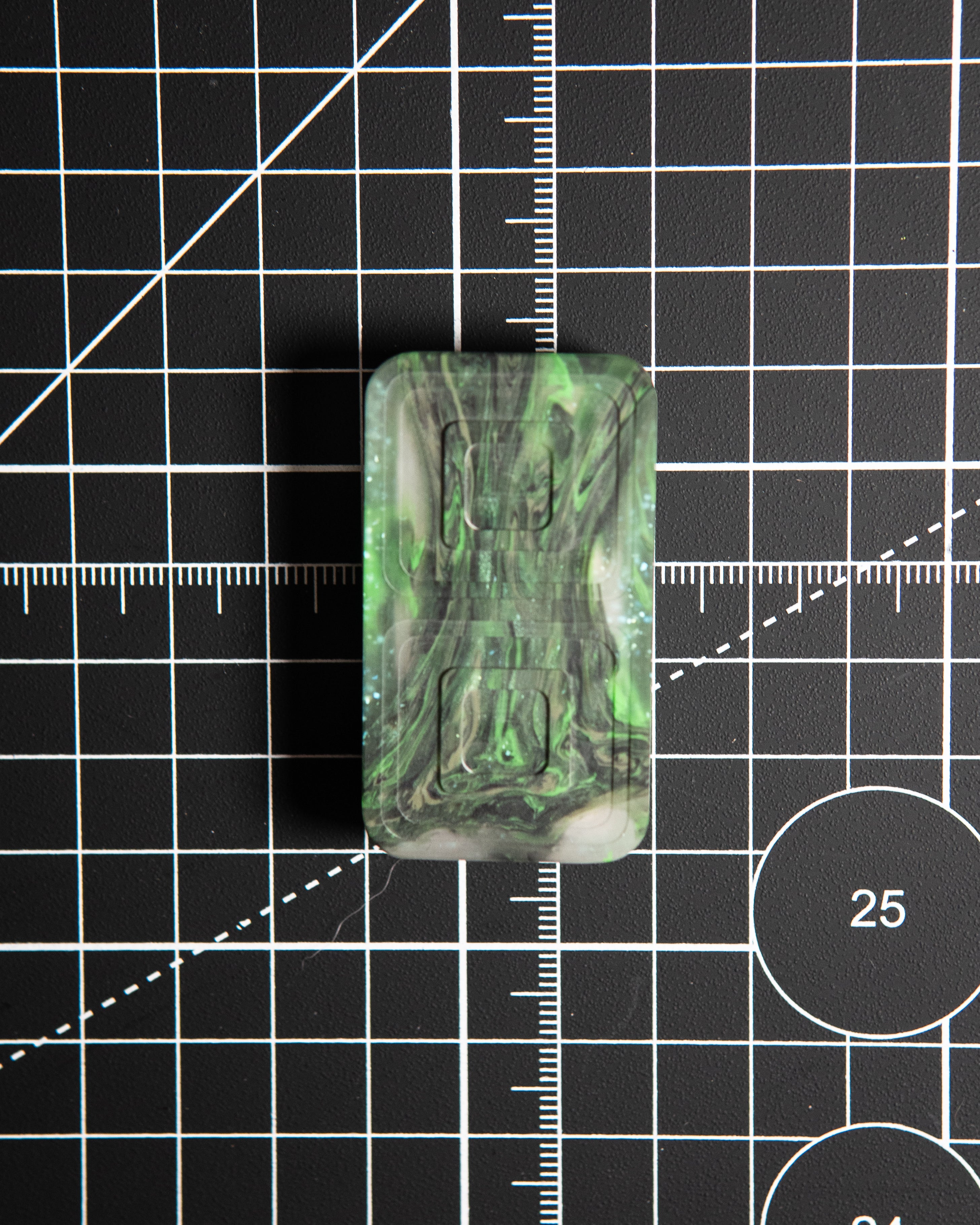 Echo Tile Fidget Slider - Maker's Choice, Dank Blanks Green Sparkle [BLEM]