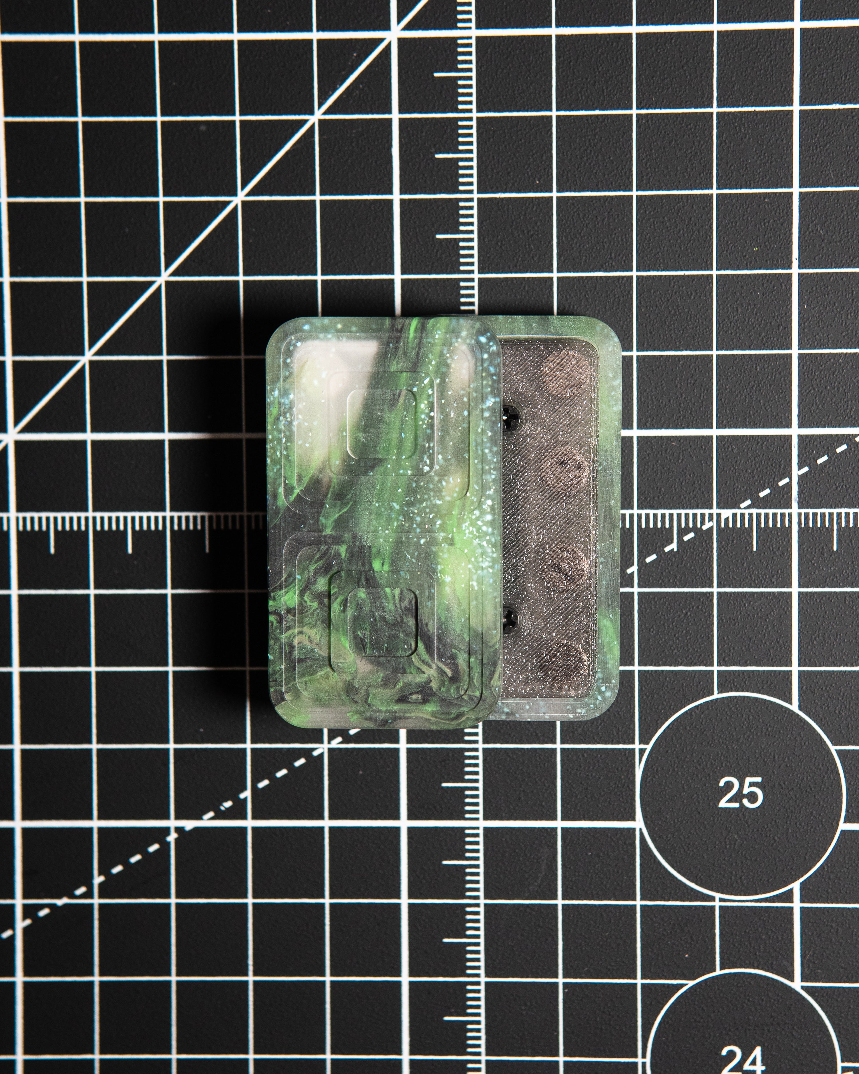 Echo Tile Fidget Slider - Maker's Choice, Dank Blanks Green Sparkle [BLEM]