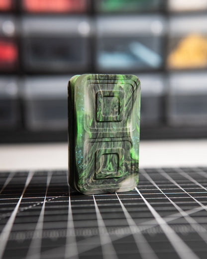 Echo Tile Fidget Slider - Maker's Choice, Dank Blanks Green Sparkle [BLEM]