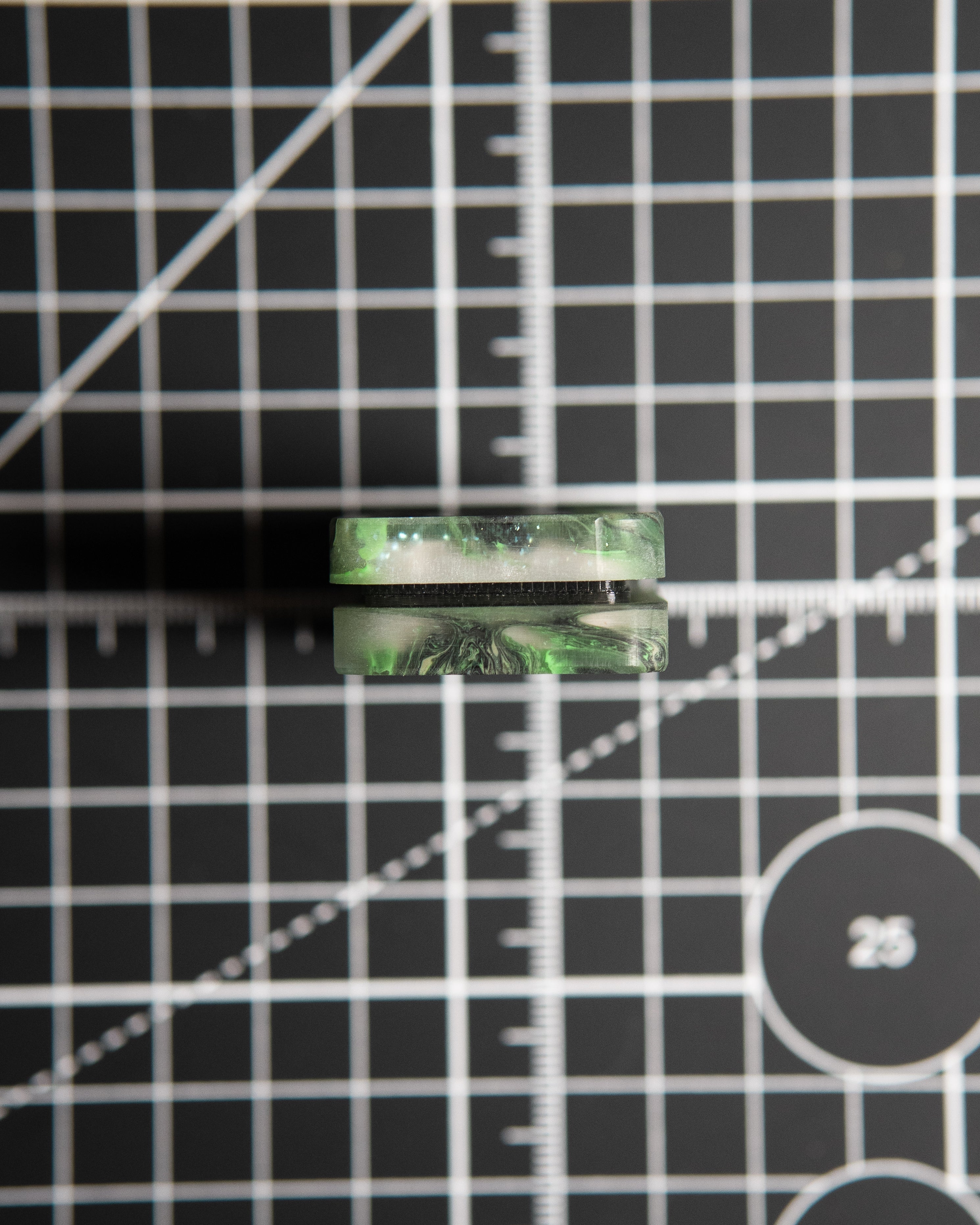 Echo Tile Fidget Slider - Maker's Choice, Dank Blanks Green Sparkle [BLEM]