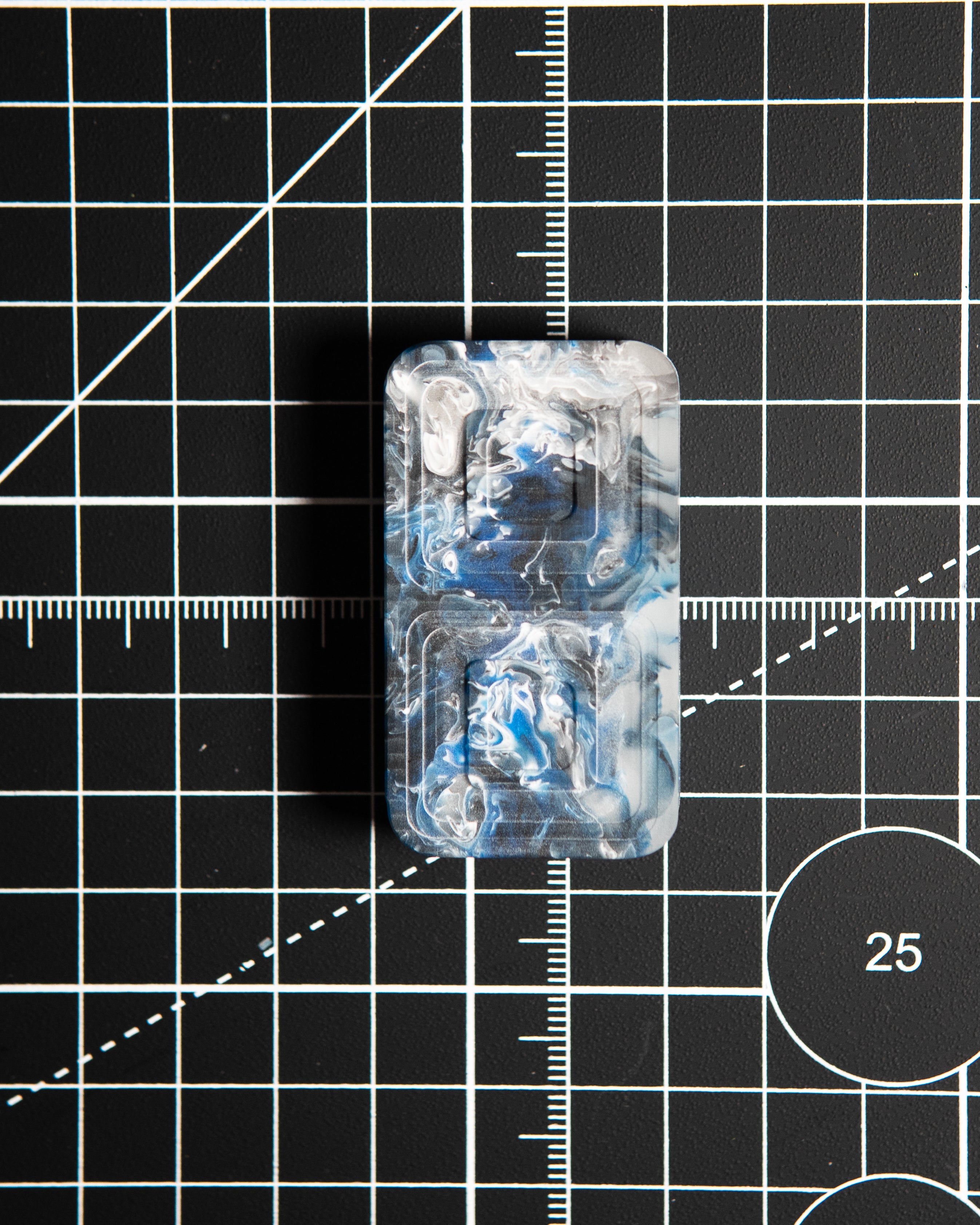 Echo Tile Fidget Slider - Maker's Choice, Kaotic Blue Clear Resin