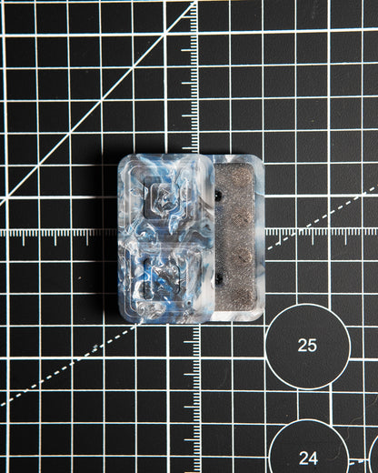 Echo Tile Fidget Slider - Maker's Choice, Kaotic Blue Clear Resin