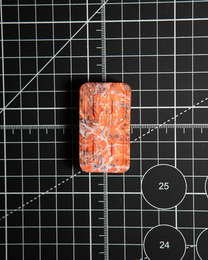 Echo Tile Fidget Slider - Maker's Choice, Kaotic Orange White Resin
