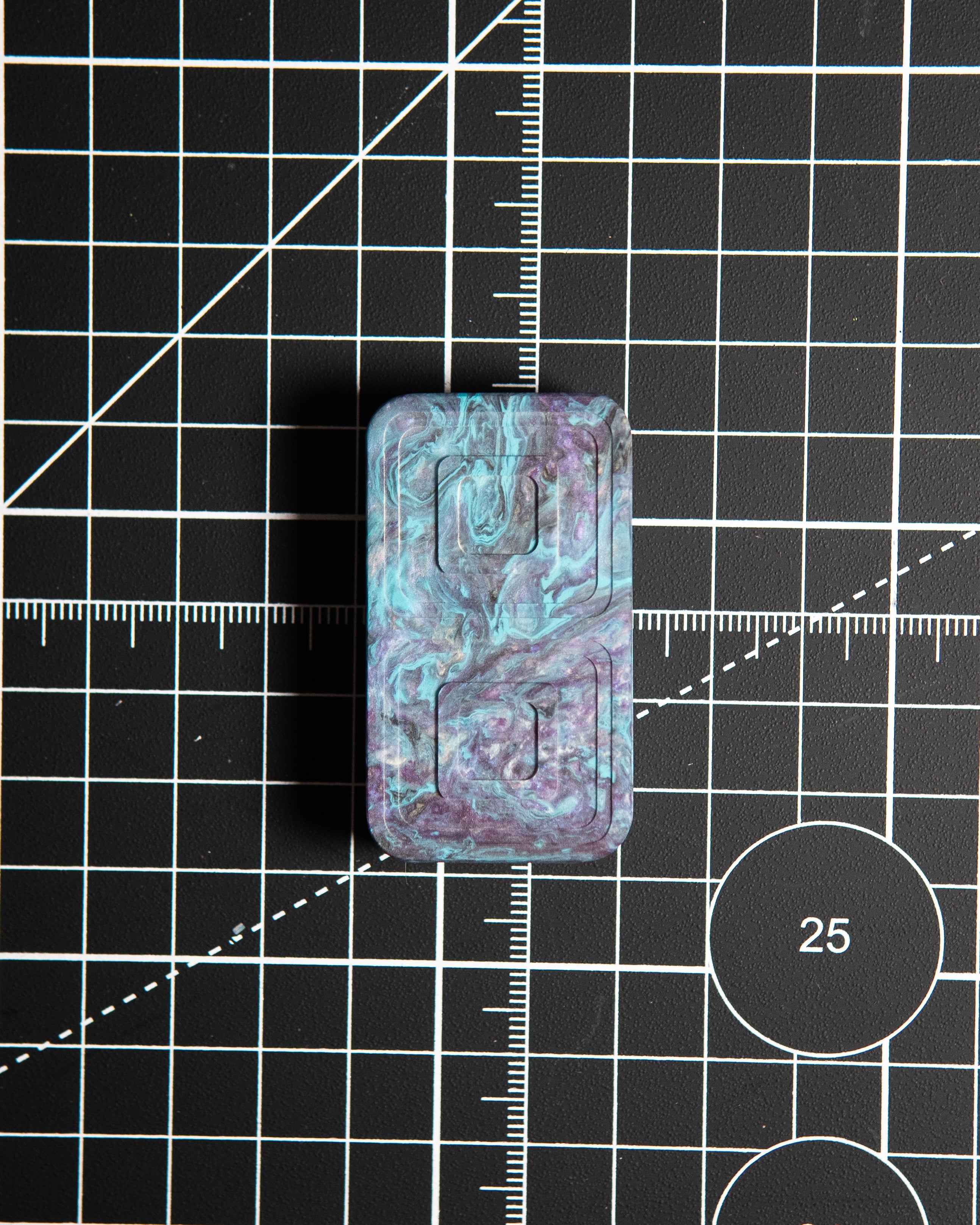 Echo Tile Fidget Slider - Maker's Choice, Dank Blanks Teal & Dark Blue