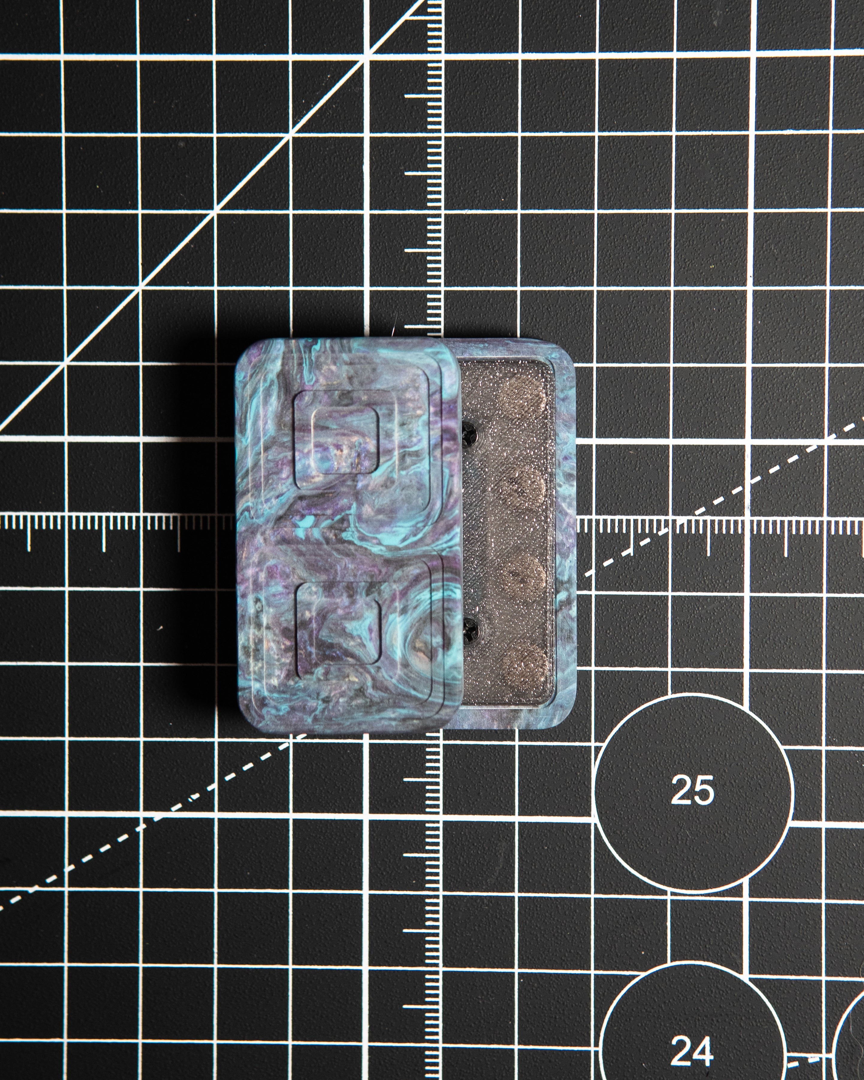 Echo Tile Fidget Slider - Maker's Choice, Dank Blanks Teal & Dark Blue