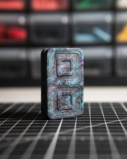 Echo Tile Fidget Slider - Maker's Choice, Dank Blanks Teal & Dark Blue