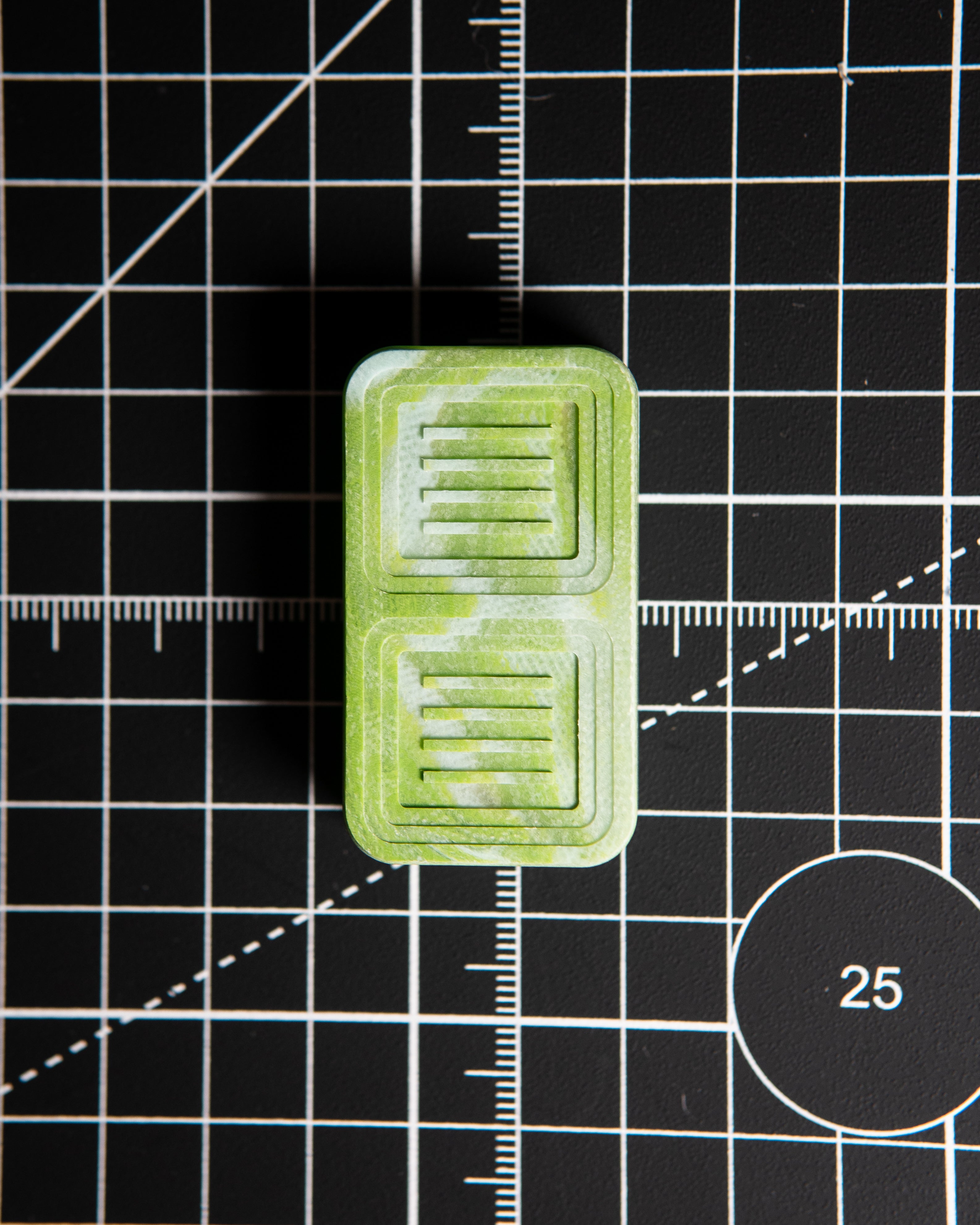 Delta Tile Fidget Slider - Maker's Choice, Aqua Jade Marbled G10
