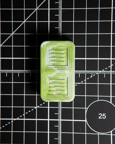 Delta Tile Fidget Slider - Maker's Choice, Aqua Jade Marbled G10