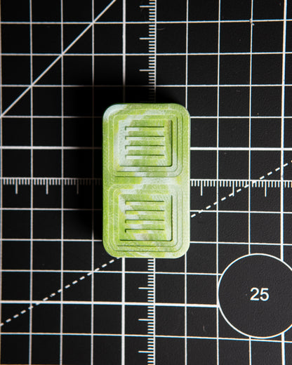 Delta Tile Fidget Slider - Maker's Choice, Aqua Jade Marbled G10