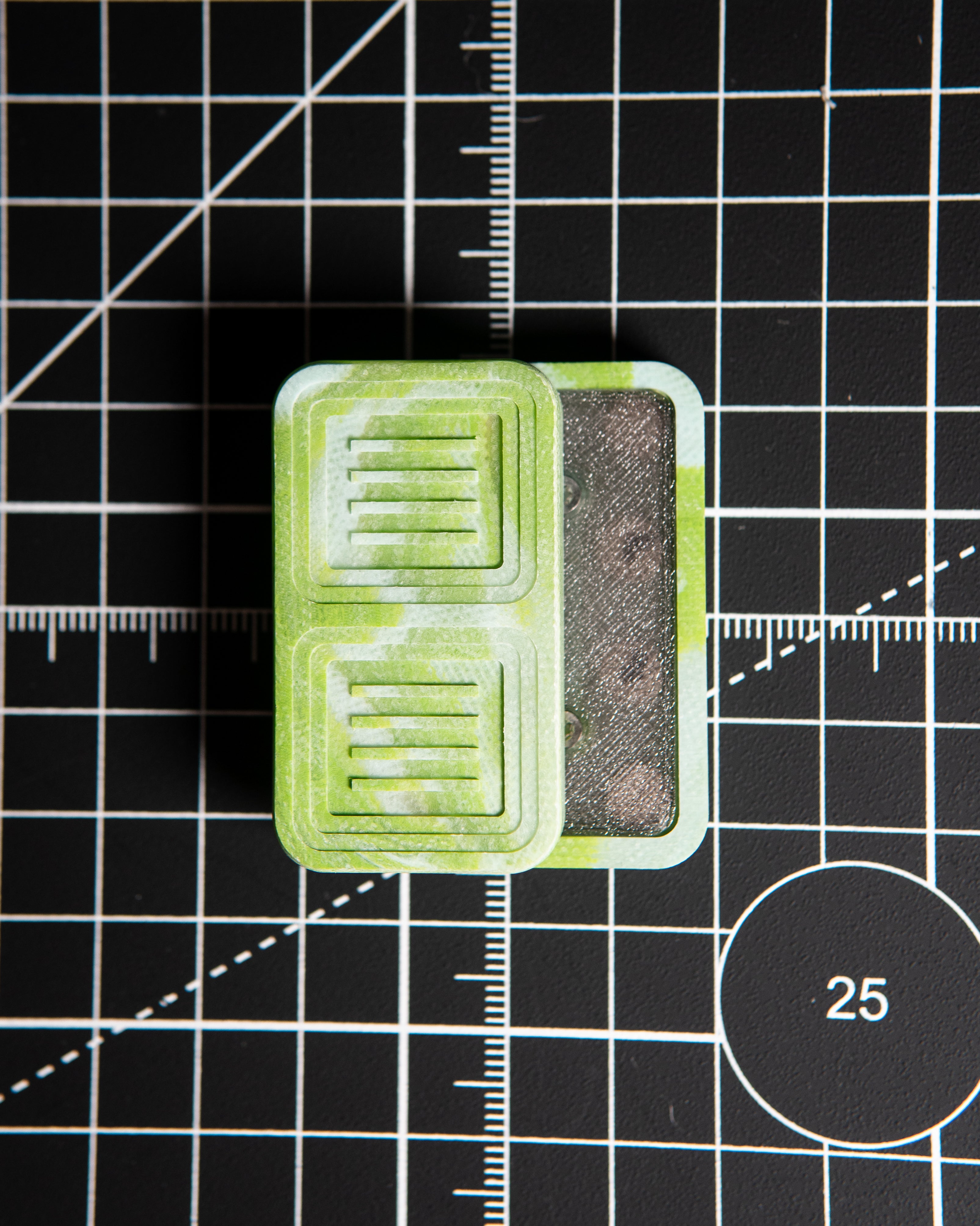 Delta Tile Fidget Slider - Maker's Choice, Aqua Jade Marbled G10