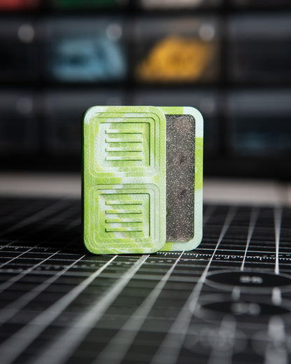 Delta Tile Fidget Slider - Maker's Choice, Aqua Jade Marbled G10