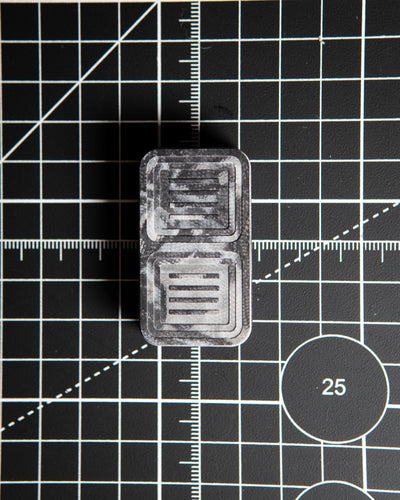 Delta Tile Fidget Slider - Maker's Choice, Black & White Marbled G10