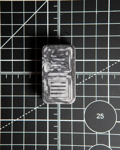 Delta Tile Fidget Slider - Maker's Choice, Black & White Marbled G10