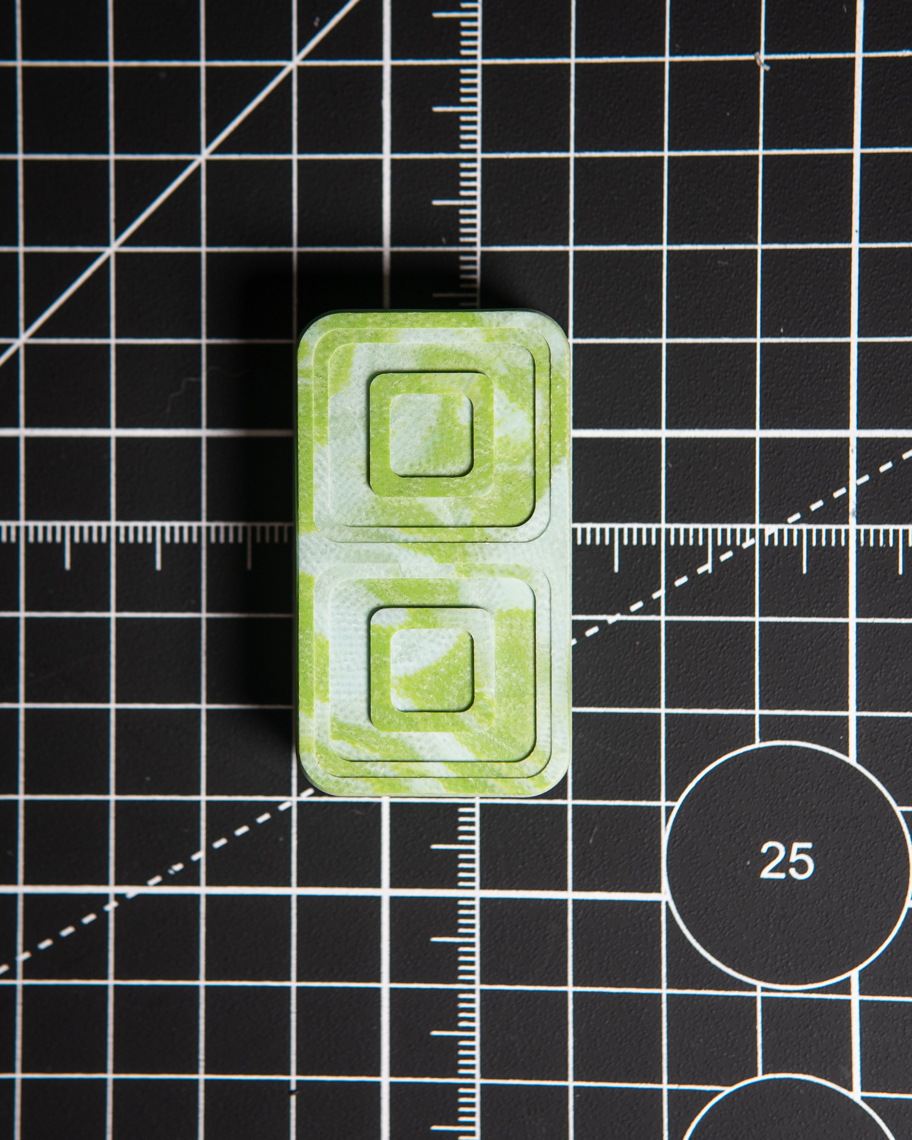 Echo Tile Fidget Slider - Maker's Choice, Aqua Jade Marbled G10