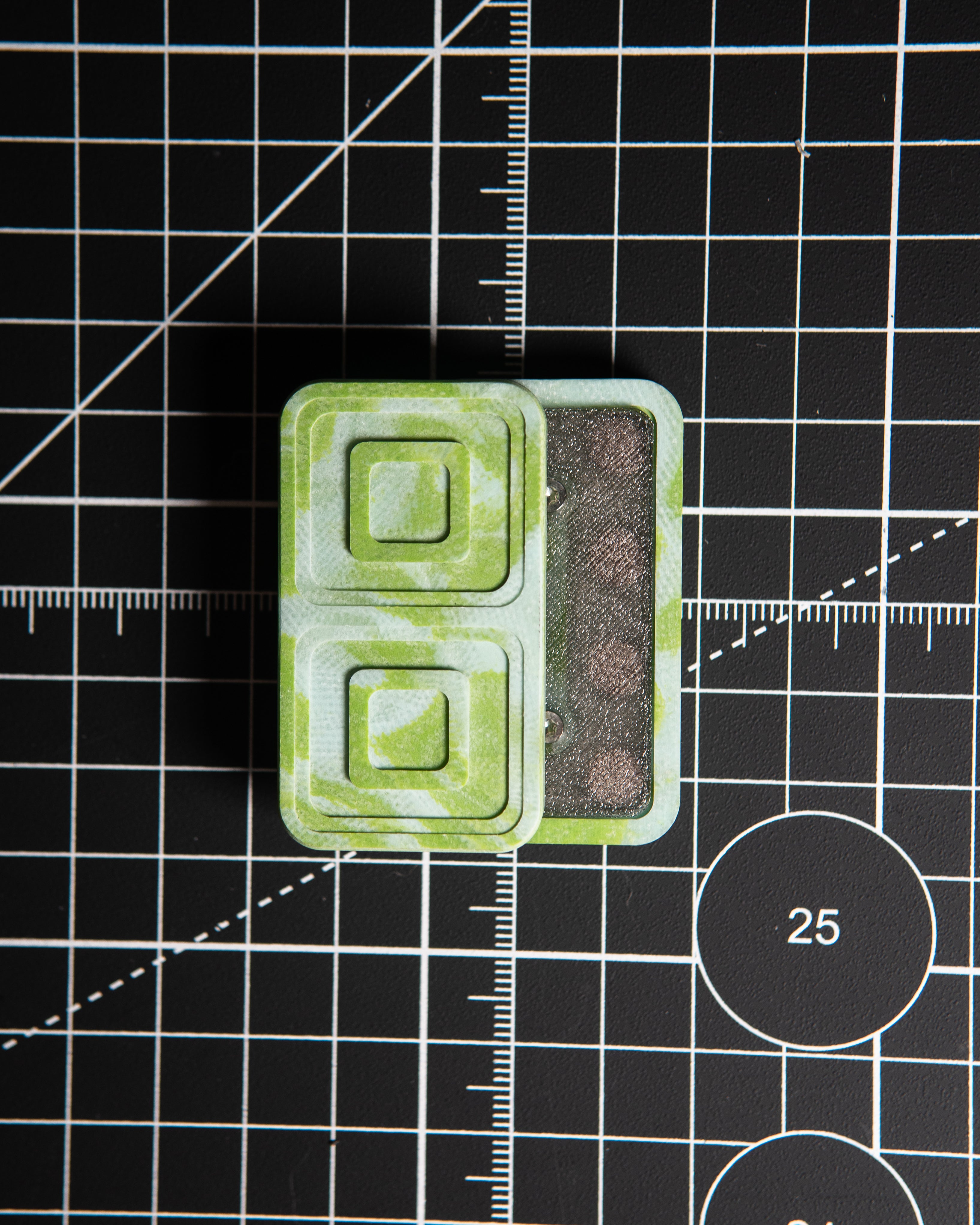 Echo Tile Fidget Slider - Maker's Choice, Aqua Jade Marbled G10