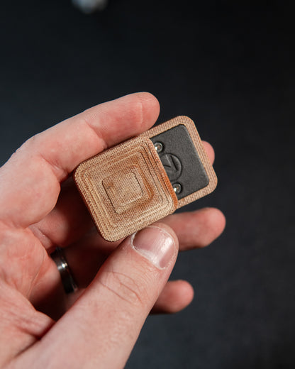 Mini Tile Fidget Slider - Maker's Choice, Vintage Caramel Micarta