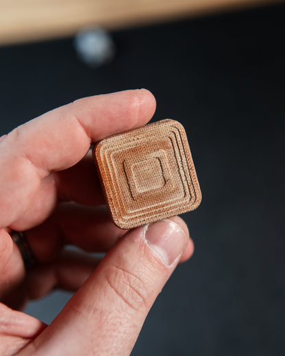 Mini Tile Fidget Slider - Maker's Choice, Vintage Caramel Micarta