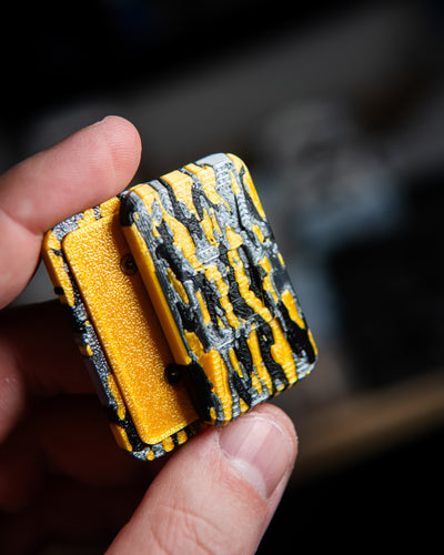 Delta Ergo Tile Fidget Slider - Tiger Camo Gold/Silver/Black Plastic [BLEM]