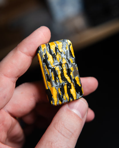 Delta Ergo Tile Fidget Slider - Tiger Camo Gold/Silver/Black Plastic [BLEM]