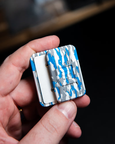 Delta Ergo Tile Fidget Slider - Tiger Camo White/Grey/Blue [BLEM]