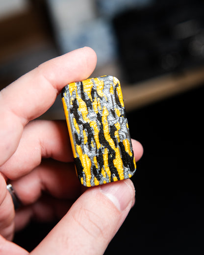 Delta Tile Fidget Slider - Tiger Camo Black/Gold/Silver [BLEM]