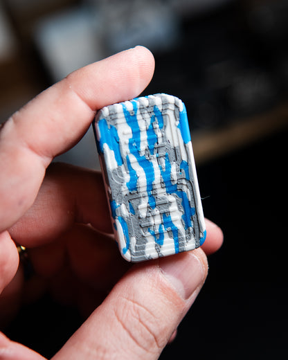Delta Tile Fidget Slider - Tiger Camo White/Grey/Blue [BLEM]
