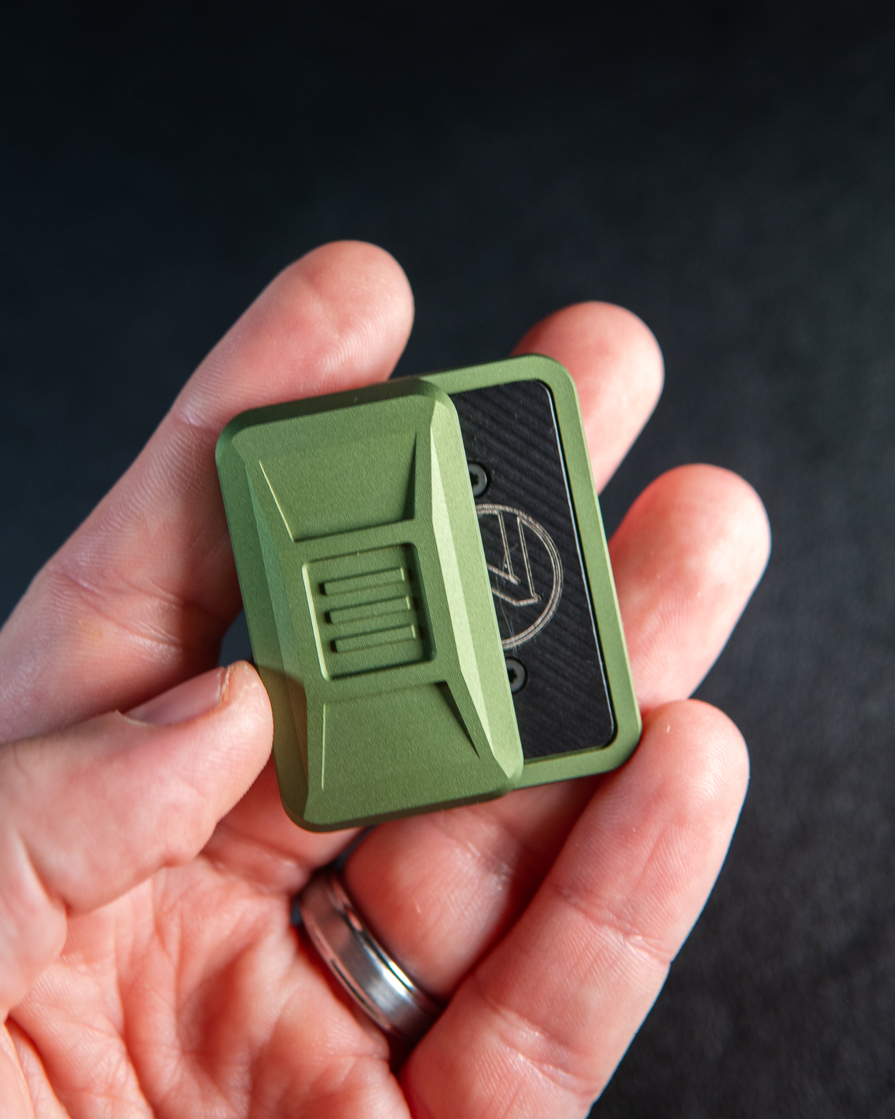 Delta Ergo Tile Fidget Slider - Maker's Choice, Cosmic Green Edition