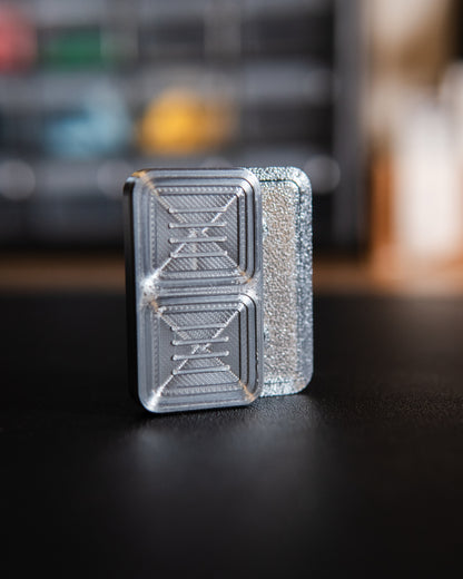 Delta Tile Fidget Slider - Silver Silk Plastic