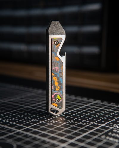 Alpha Titanium Prybar Inlay - 80's Camo Carbon Fiber