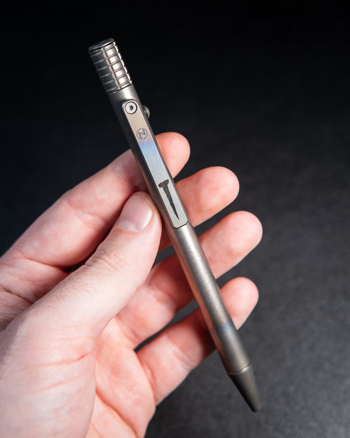 The Axial - Titanium Bolt-Action Fidget Pen, Burnt Frag (JRW Collab)
