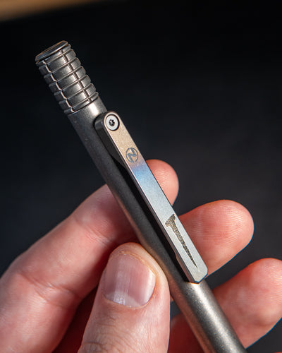 The Axial - Titanium Bolt-Action Fidget Pen, Burnt Frag (JRW Collab)