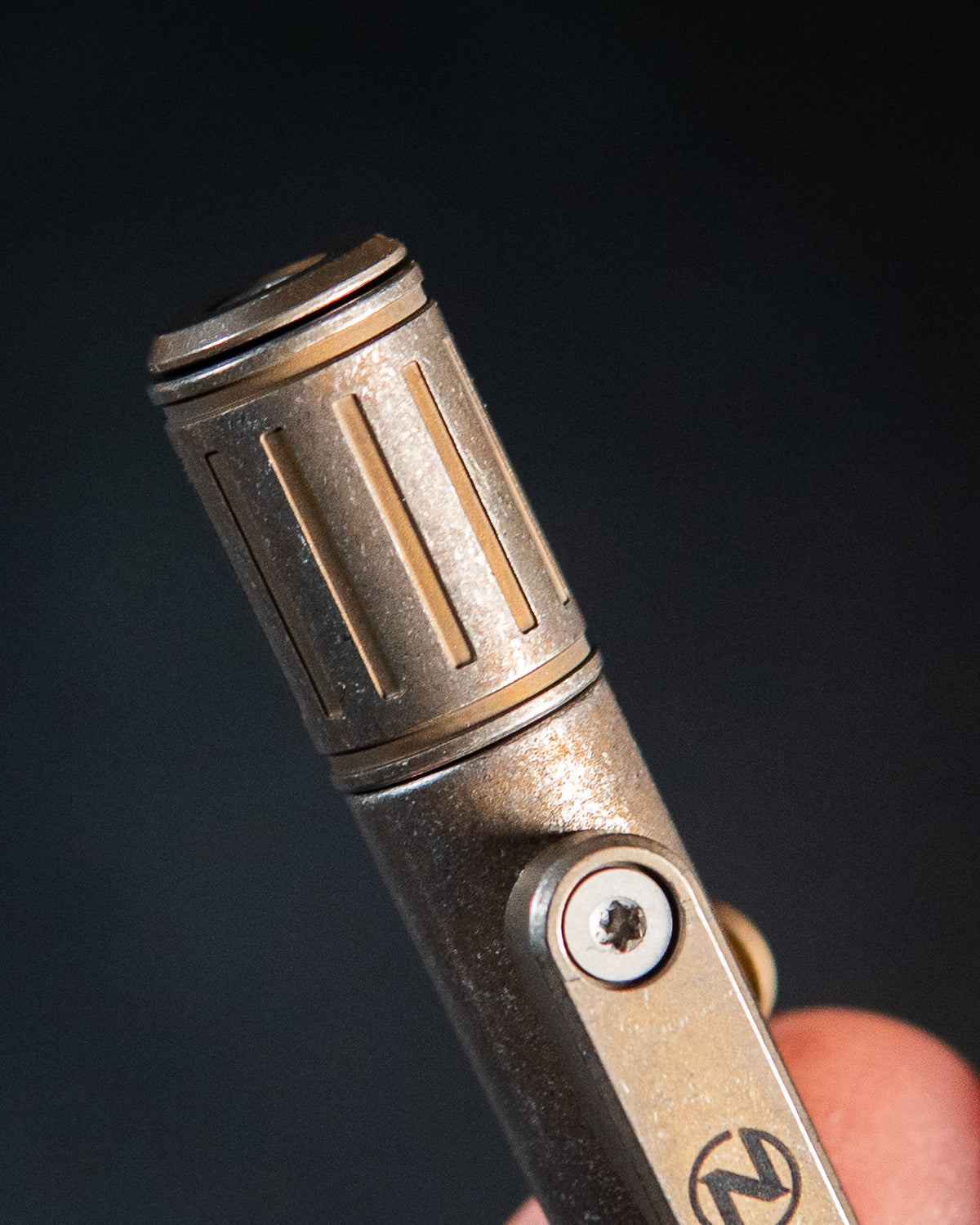 The Axial - Titanium Bolt-Action Fidget Pen, Rusty Nail (JRW Collab)