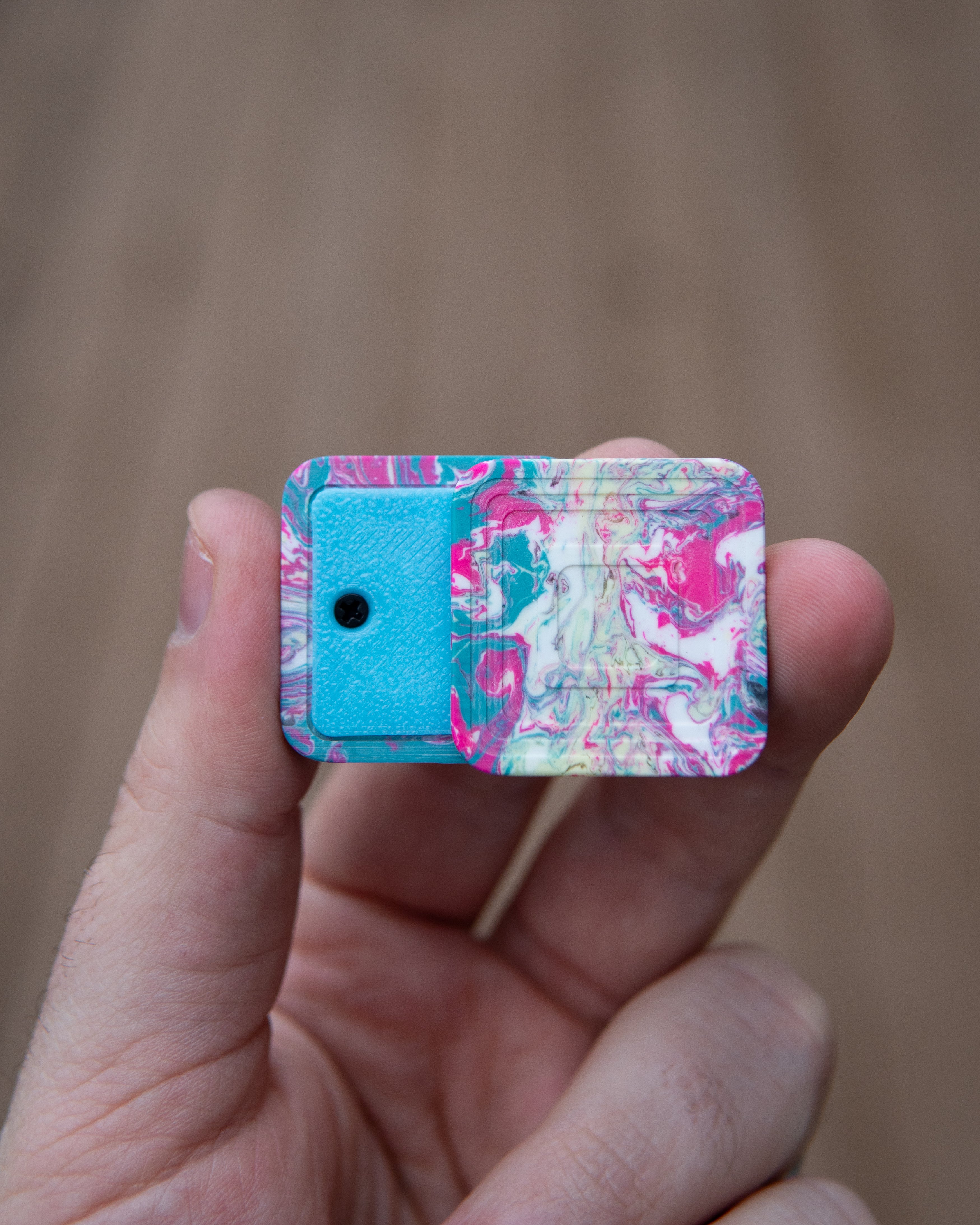 Mini Tile Fidget Slider - Maker's Choice, Miami Vice Resin #1