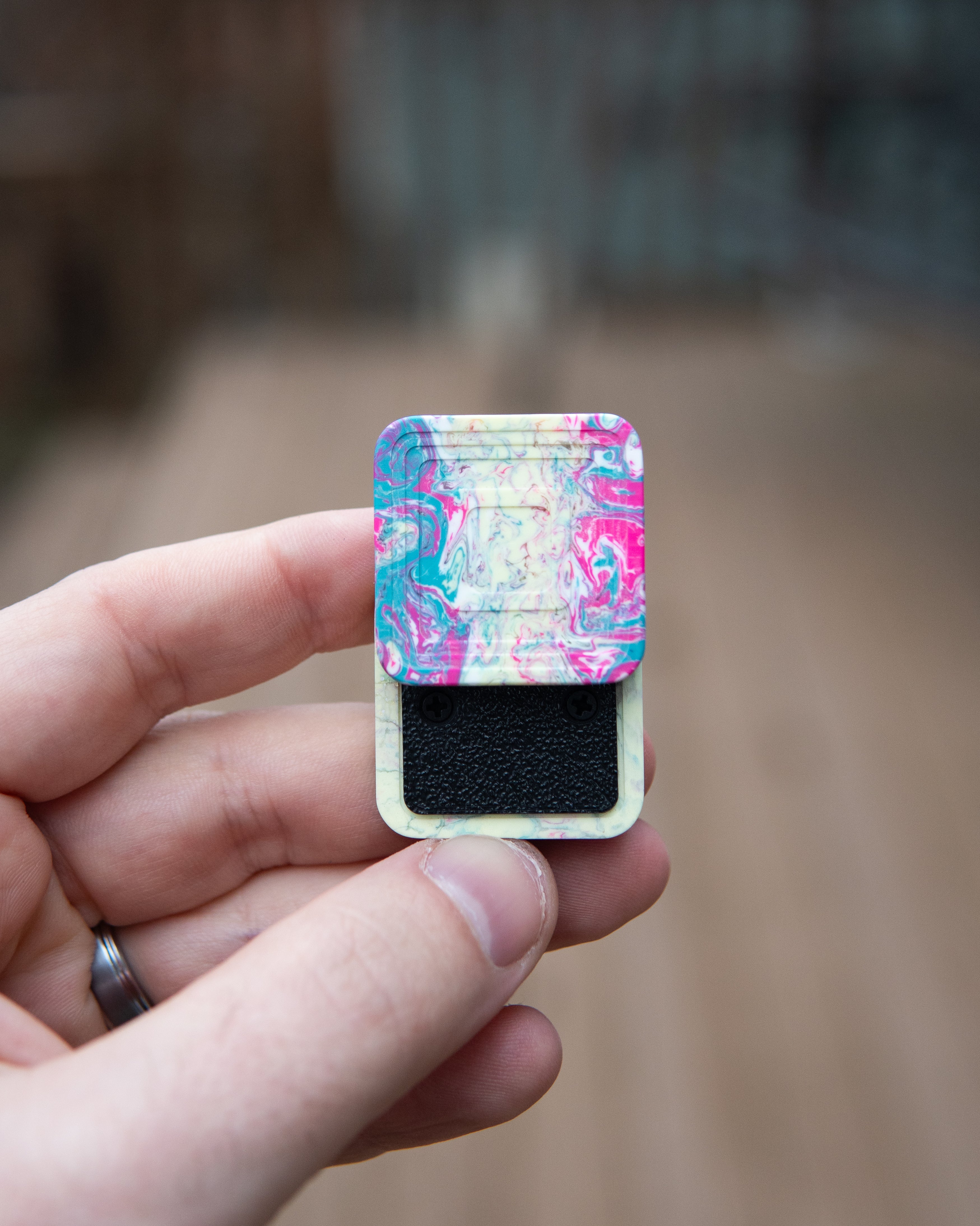 Mini Tile Fidget Slider - Maker's Choice, Miami Vice Resin #4