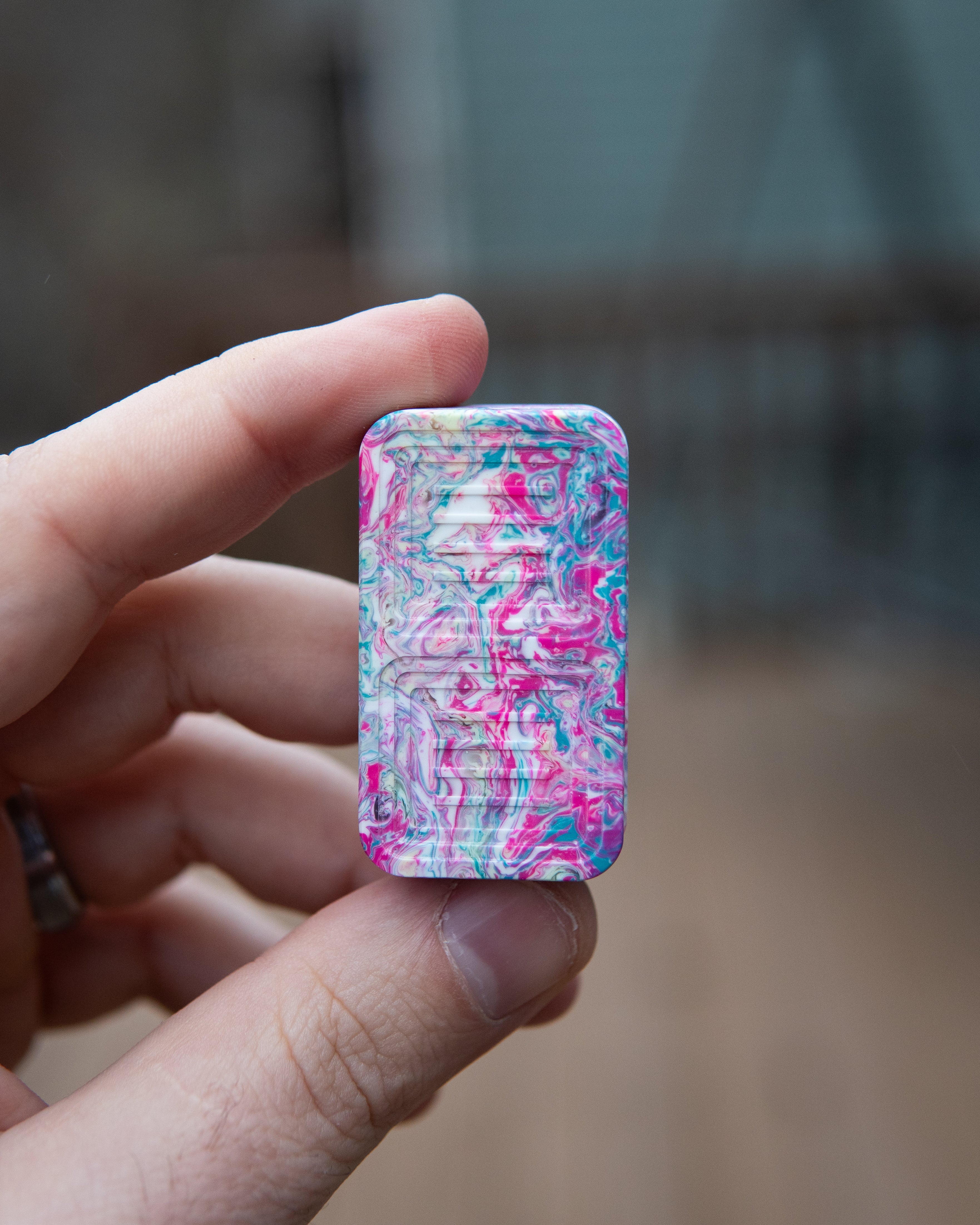 Delta Tile Fidget Slider - Maker's Choice, Miami Vice Resin #1