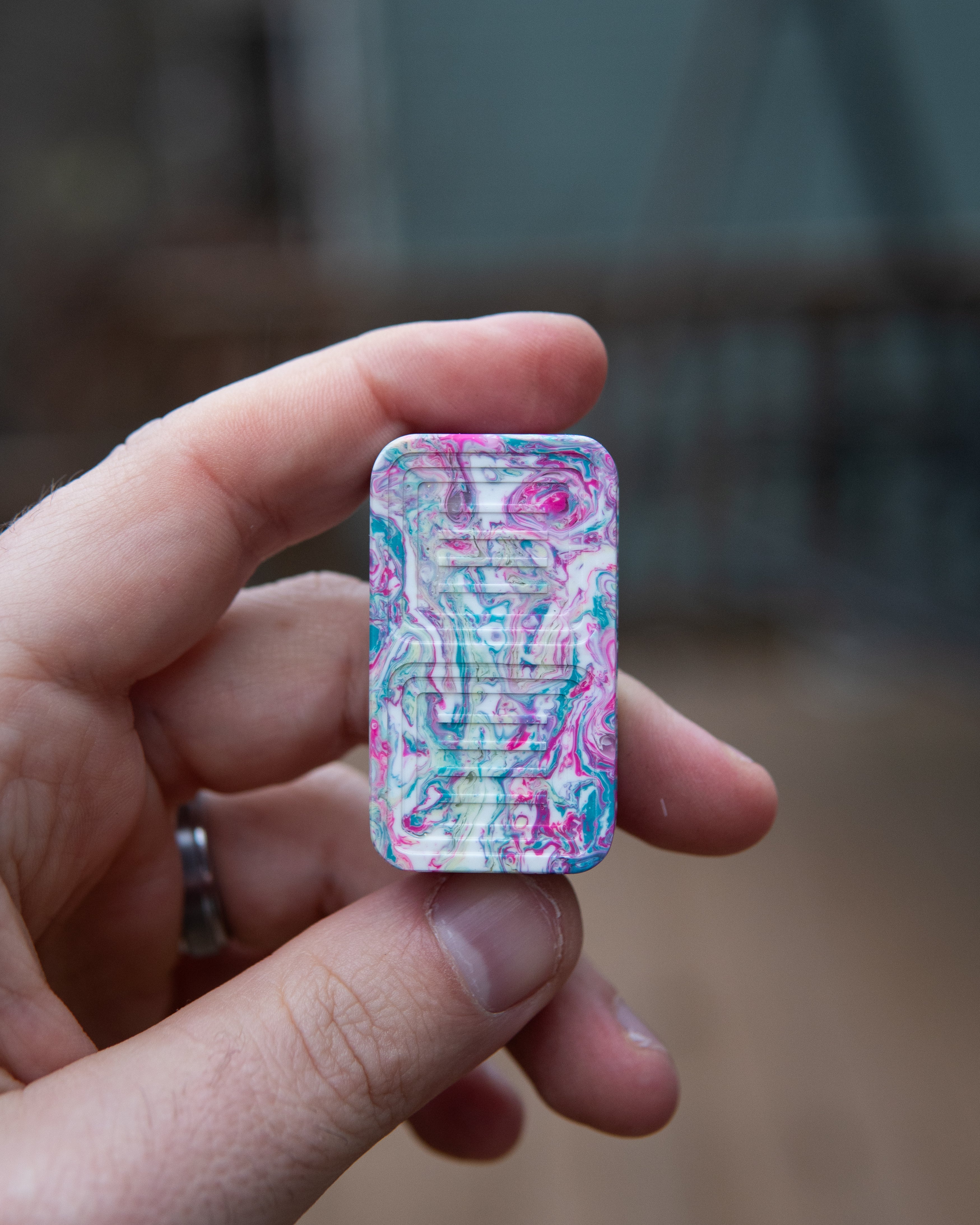 Delta Tile Fidget Slider - Maker's Choice, Miami Vice Resin #2