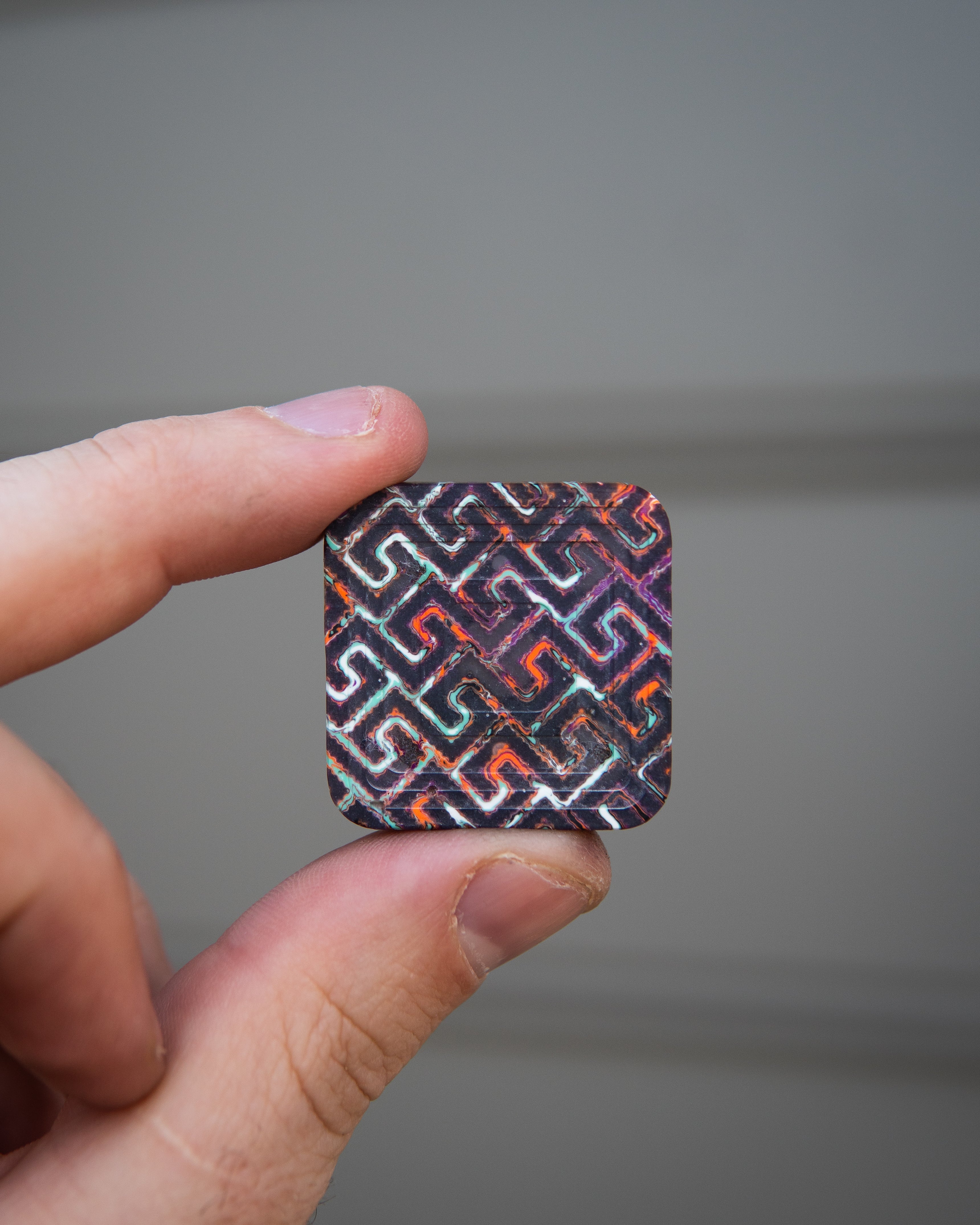 Mini Tile Fidget Slider - Maker's Choice, Aztec Code Resin
