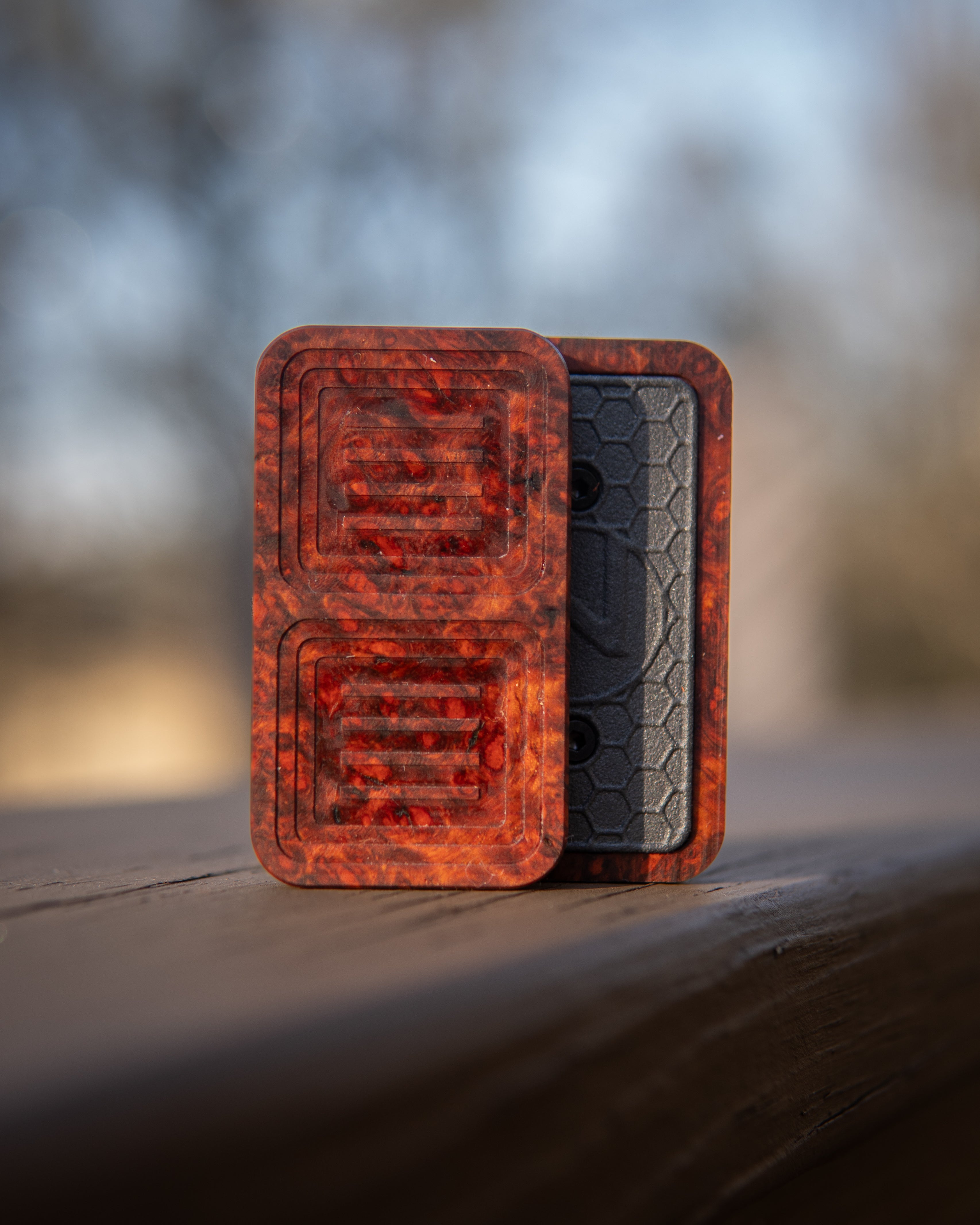 Delta Tile Fidget Slider - Maker's Choice, Amboyna Burl