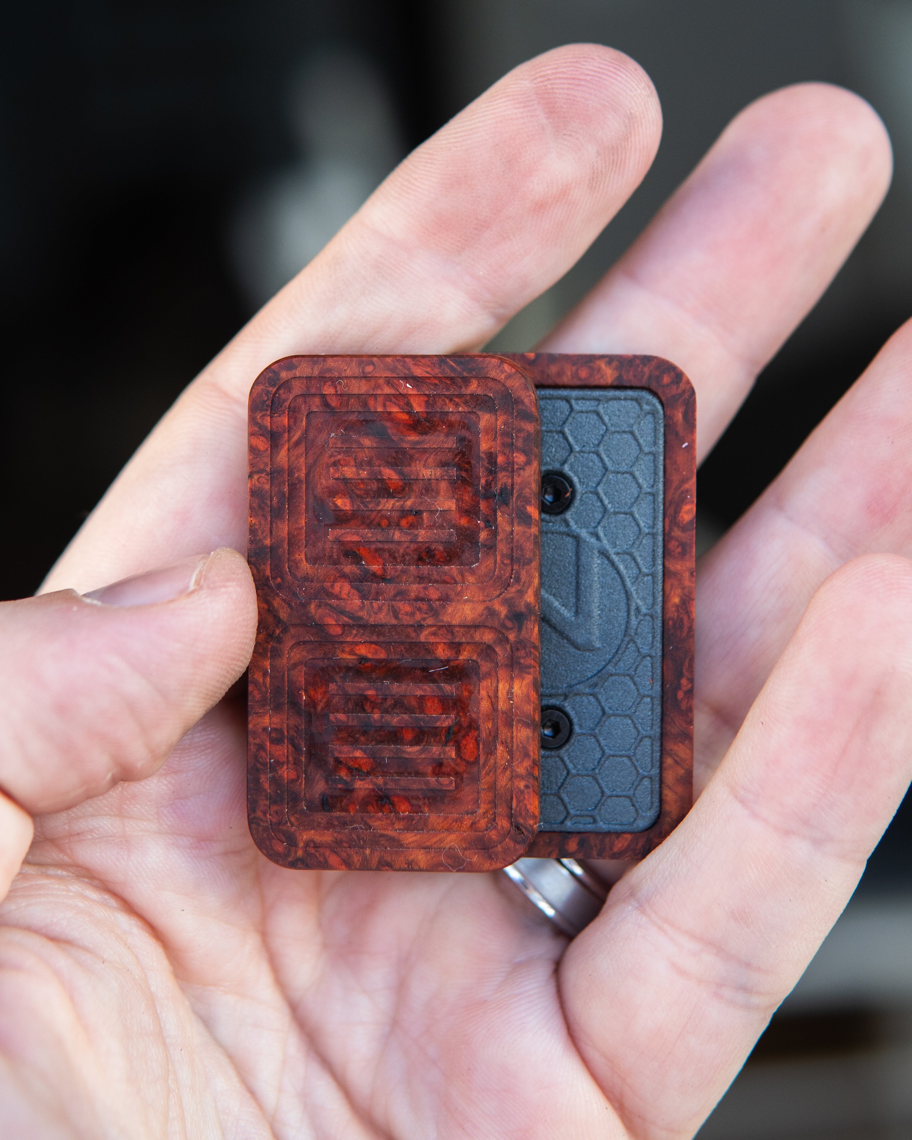 Delta Tile Fidget Slider - Maker's Choice, Amboyna Burl